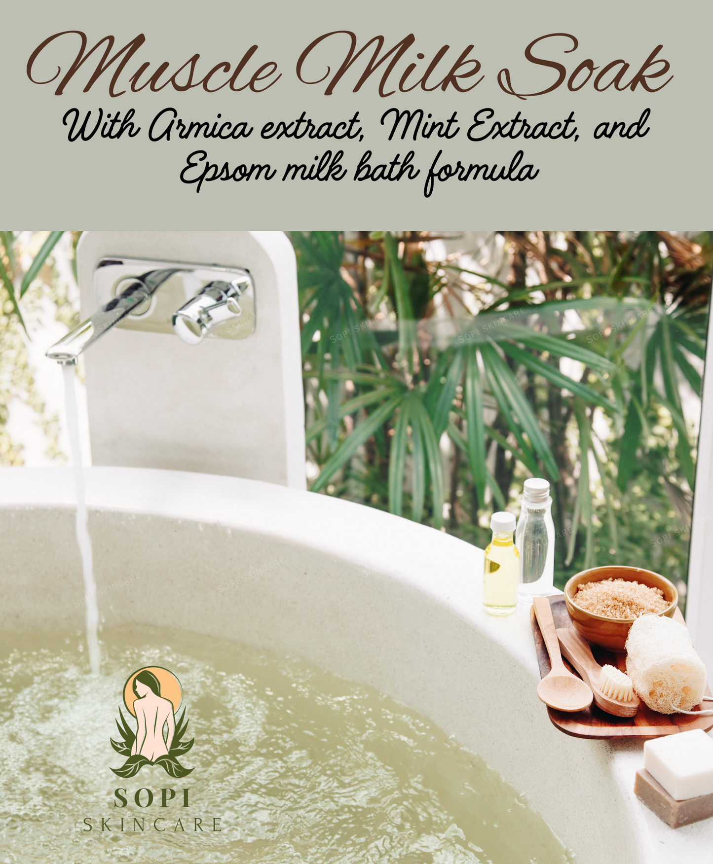 Sore muscle Bath soak with Arnica