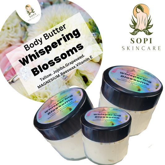 WHISPERING BLOSSOM whipped tallow body butter.
