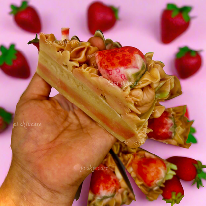 strawberry cake goat milk soap