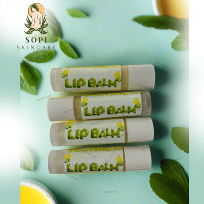 Natural hydrating Lip Balm Beeswax and Tallow