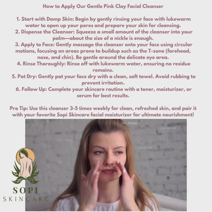 Gentle Pink Clay Facial Exfoliating Cleanser